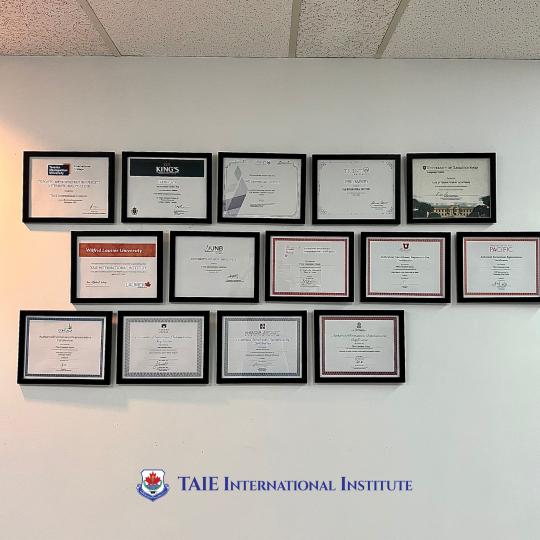 TAIE has more than 20 partnership universities from Canada and the USA!