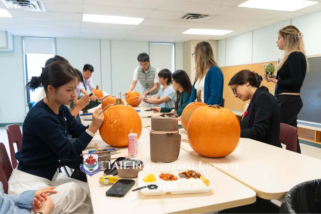 Pumpkin Carving Fun with Principal & Students!